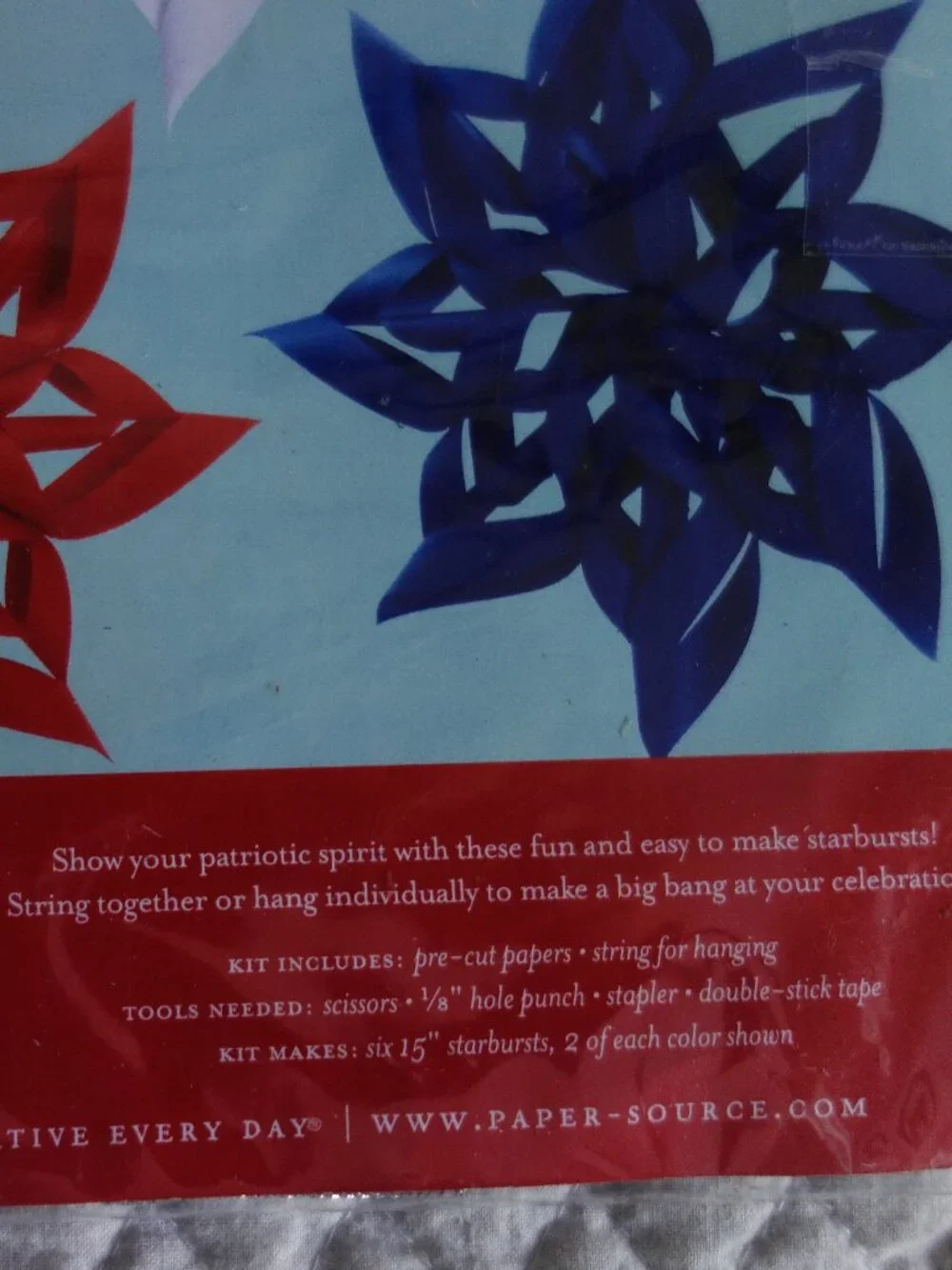 New NIP PAPER SOURCE Patriotic Starburst Kit